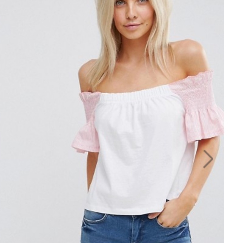 ASOS Puff Sleeve Off-the-Shoulder Top